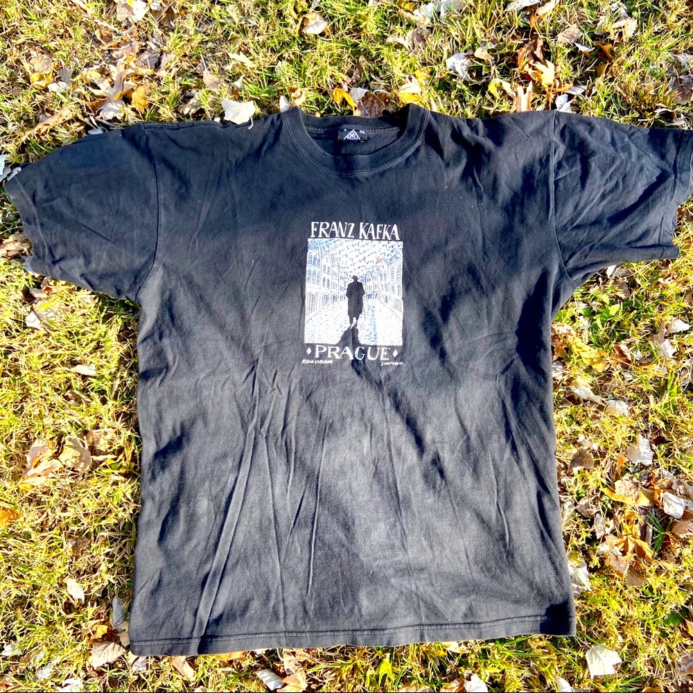 Vintage novelty Franz Kafka black tee shirt